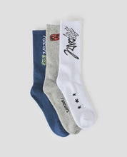 Load image into Gallery viewer, Rip Curl Retro Crew Sock 3 Pack - Grey Heather