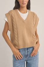 Load image into Gallery viewer, Rhythm Finley Cable Knit Vest - Sand