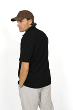 Load image into Gallery viewer, James Harper S/S Knitted Waffle Shirt - Black