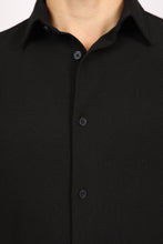 Load image into Gallery viewer, James Harper S/S Knitted Waffle Shirt - Black