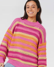 Load image into Gallery viewer, Rip Curl Neon Isles Cotton Stripe Knit - Pink