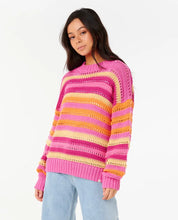 Load image into Gallery viewer, Rip Curl Neon Isles Cotton Stripe Knit - Pink