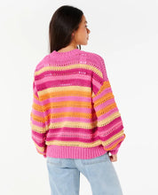 Load image into Gallery viewer, Rip Curl Neon Isles Cotton Stripe Knit - Pink