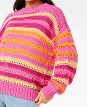 Load image into Gallery viewer, Rip Curl Neon Isles Cotton Stripe Knit - Pink