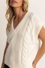 Load image into Gallery viewer, Rhythm Finley Cable Knitted Vest - White