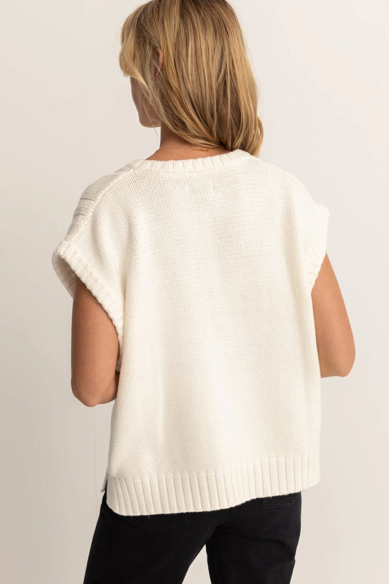 Rendis Knit Vest/ white x gray main image 1