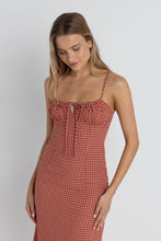 Load image into Gallery viewer, Rhythm Lola Check Gathered Maxi Dress - Red