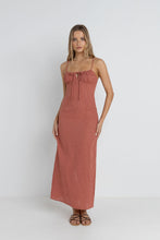 Load image into Gallery viewer, Rhythm Lola Check Gathered Maxi Dress - Red