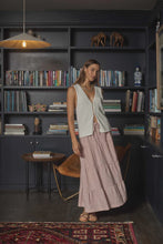 Load image into Gallery viewer, Rhythm Lola Checked Tiered Maxi Skirt - Dusty Pink