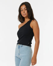 Load image into Gallery viewer, Rip Curl Asymmetrical Ribbed Tank - Black