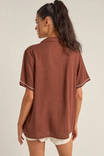 Load image into Gallery viewer, Rhythm Solis Embroidered Short Sleeve Shirt - Chocolate