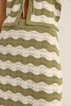 Load image into Gallery viewer, Rhythm Carmen Stripe Knit Maxi Skirt - Sage
