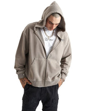 Load image into Gallery viewer, Kiss Chacey Hedda Relaxed Hooded Zip Sweater - Pigment Driftwood