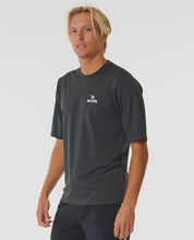 Load image into Gallery viewer, Rip Curl Stack Brand ICON UPF S/S Rashie - Black Marle