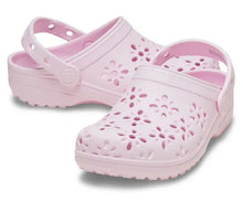 Load image into Gallery viewer, Crocs Classic Floral Cut Out Toddler Clogs (C4-C10) - Pink Milk