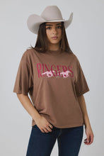 Load image into Gallery viewer, Ringers Western Running Herd Women's Oversized T-Shirt - Washed Saddle Brown