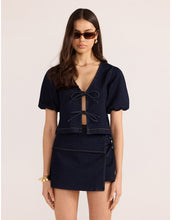Load image into Gallery viewer, MINKPINK Camilla Denim Tie Crop Top - Midnight