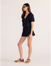 Load image into Gallery viewer, MINKPINK Camilla Denim Tie Crop Top - Midnight