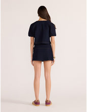 Load image into Gallery viewer, MINKPINK Camilla Denim Tie Crop Top - Midnight