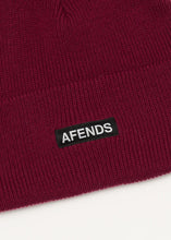Load image into Gallery viewer, Afends Hometown Recycled Beanie - Burgundy