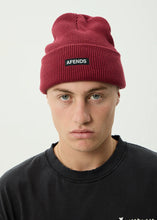 Load image into Gallery viewer, Afends Hometown Recycled Beanie - Burgundy