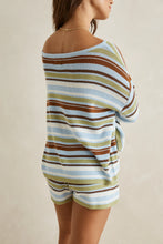 Load image into Gallery viewer, Rhythm Frankie Stripe Knit Top - Marine Green