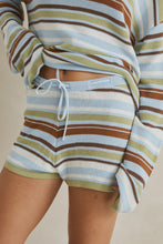 Load image into Gallery viewer, Rhythm Frankie Stripe Knit Short - Marine Green