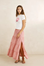 Load image into Gallery viewer, Rhythm Lola Check Tiered Maxi Skirt - Plum
