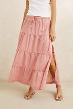 Load image into Gallery viewer, Rhythm Lola Check Tiered Maxi Skirt - Plum