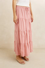 Load image into Gallery viewer, Rhythm Lola Check Tiered Maxi Skirt - Plum
