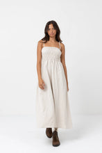 Load image into Gallery viewer, Rhythm Classic Shirred Midi Dress - Oat2
