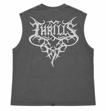 Load image into Gallery viewer, Thrills South Of Heaven Box Crop Muscle Tee - Dark Merch Black