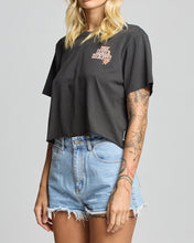 Load image into Gallery viewer, The Mad Hueys Skull Tattoo Crop Tee - Vintage Black