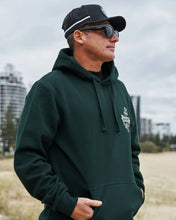 Load image into Gallery viewer, The Mad Hueys Flame Anchor Hooded Pullover - Pine Green