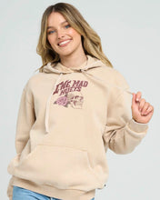 Load image into Gallery viewer, The Mad Hueys Freedom Forever Womens Hooded Pullover - Latte Washed