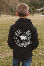 Load image into Gallery viewer, Ringers Western Jackaroo Flag Kids Pullover Hoodie - Black