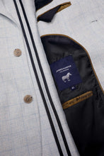 Load image into Gallery viewer, James Harper Peak Lapel Check Blazer - Sky