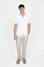 Load image into Gallery viewer, James Harper S/S Knitted Waffle Shirt - White