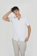 Load image into Gallery viewer, James Harper S/S Knitted Waffle Shirt - White