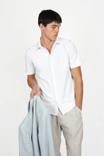 Load image into Gallery viewer, James Harper S/S Knitted Waffle Shirt - White