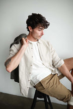 Load image into Gallery viewer, James Harper Textured Self Stripe Shirt - Natural