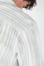 Load image into Gallery viewer, James Harper L/S Textured Stripe Shirt - Faded Blue