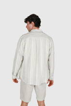 Load image into Gallery viewer, James Harper L/S Textured Stripe Shirt - Faded Blue