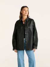 Load image into Gallery viewer, Lee Vegan Leather Shirt Faux Black