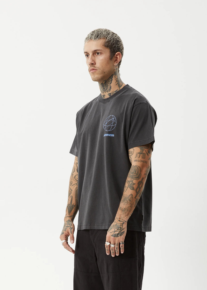 AFENDS Mens Rip In - Boxy Graphic Tee - Emerald