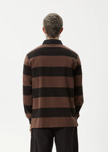 Load image into Gallery viewer, Afends Nation Long Sleeve Polo - Coffee Stripe