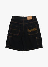 Load image into Gallery viewer, Afends Scorched Harper Denim Baggy Workwear Short 22' - Washed Black