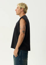 Load image into Gallery viewer, Afends Flame On Sleeveless Tee - Stone Black