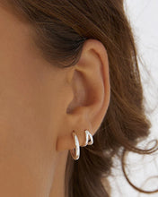 Load image into Gallery viewer, Arms Of Eve Jett Silver Hoop Earrings
