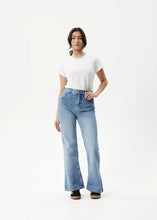 Load image into Gallery viewer, Afends Marsha Hemp Denim Flared Jean - Worn Blue